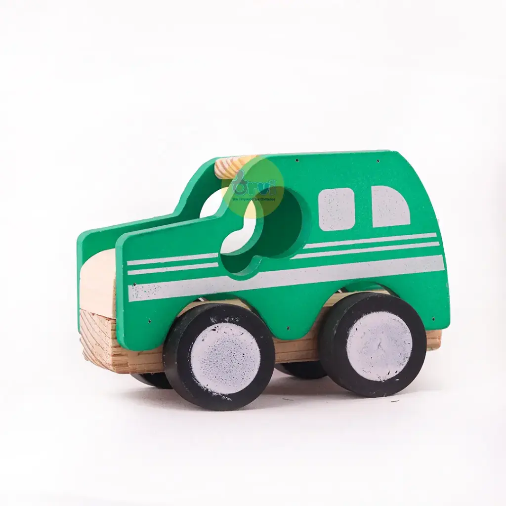 Wooden Kids Ambulance Van or Car Toy – Imaginative Play Vehicle for Children