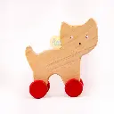 Wooden Cat Push and Pull Toddler Toy – Made from Neem Tree