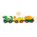 Wooden Dinosaur Shape Magnetic Train  3 Pieces