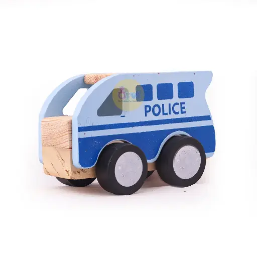 Wooden Kids Police Van or Car Toy – Imaginative Play Vehicle for Children