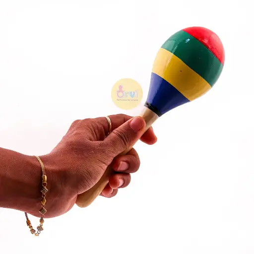 Maracas Hand Percussion Rattles – Wooden Rumba Shaker Musical Instrument for Kids | Wooden Rattle Gada Ghughra | Jhunjuna