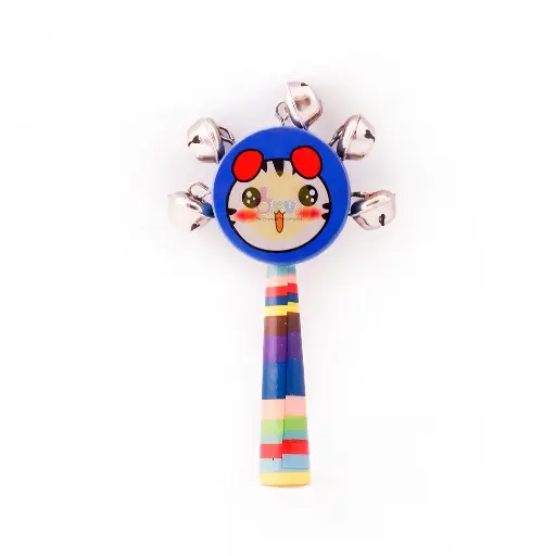 Wooden Ghirgitley (Round) Bell Toy for Kids | Wooden Smiley Rattle | Jhunjhuna